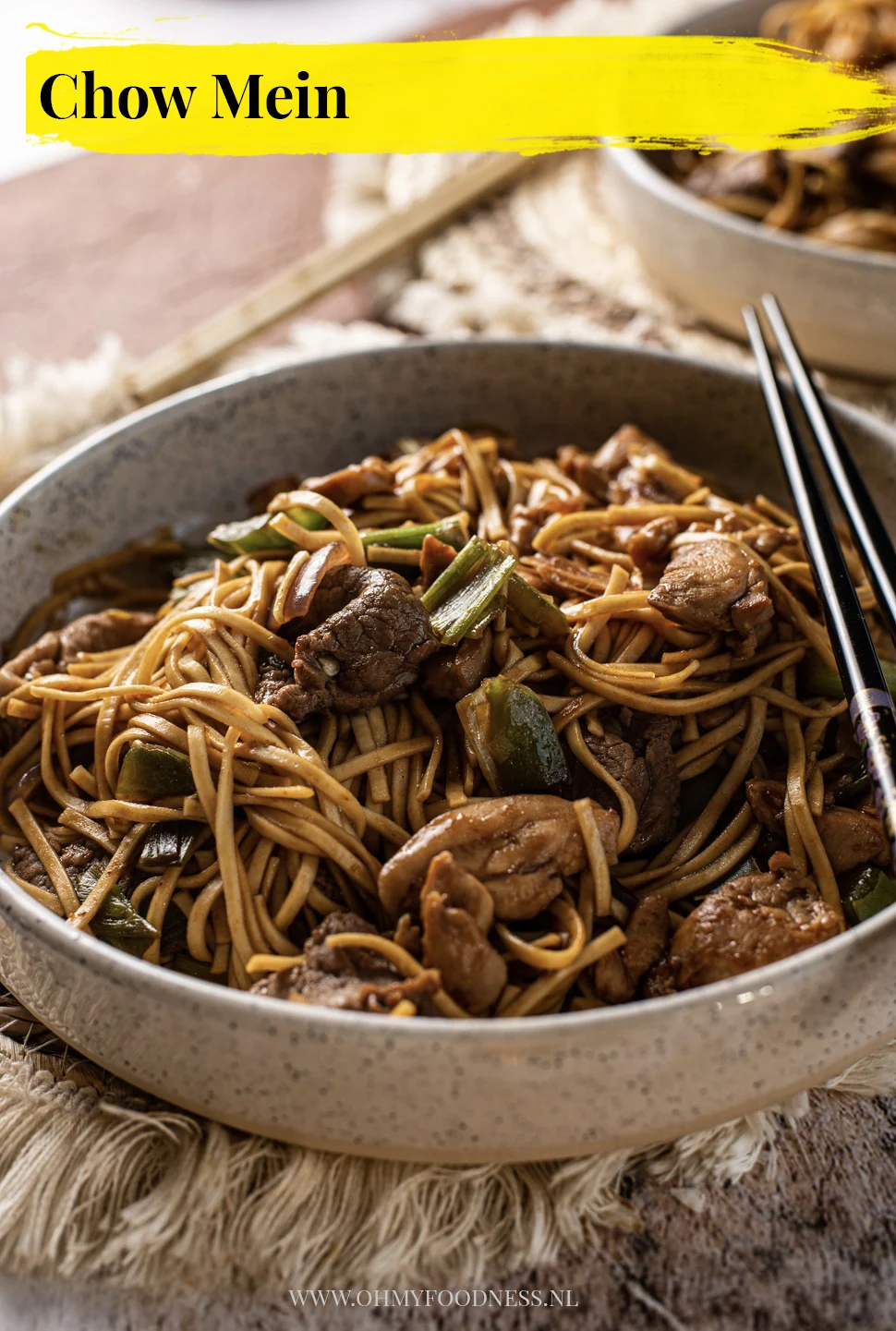 Beef Chow Mein recept met kip 4 Chow Mein met kip
