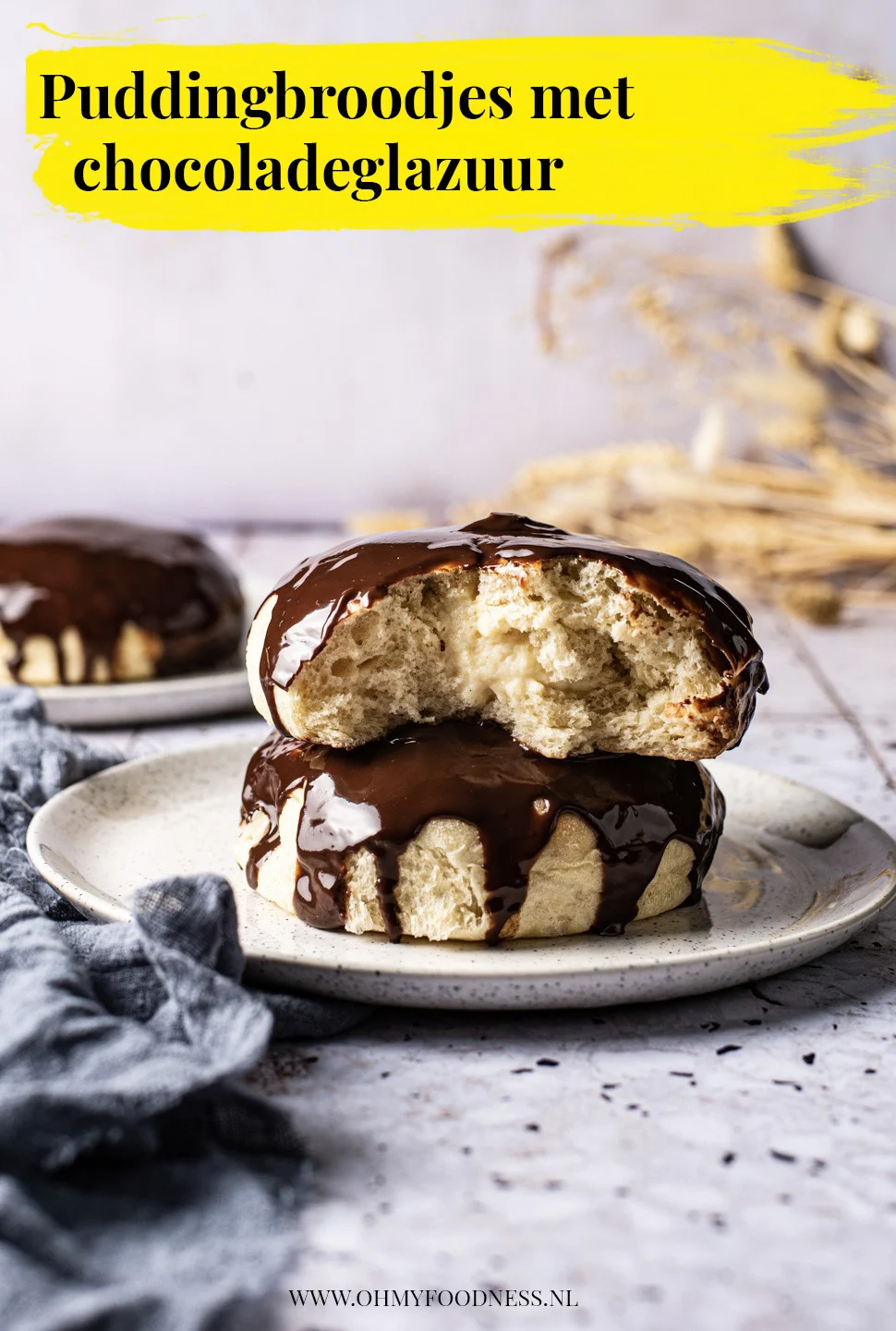 Puddingbroodjes met chocolade 3 zoete broodjes met chocolade