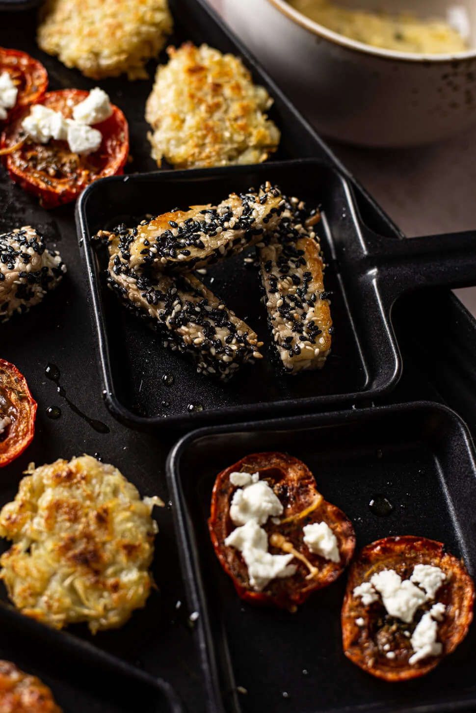 5x Vegetarische gourmethapjes 5 gegrilde halloumi