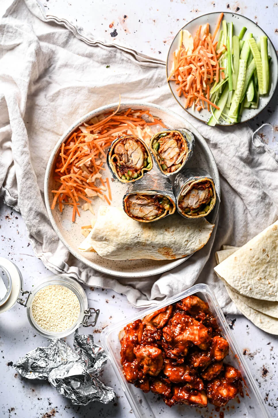 Koreaanse kip wraps 1 Koreaanse kip wraps