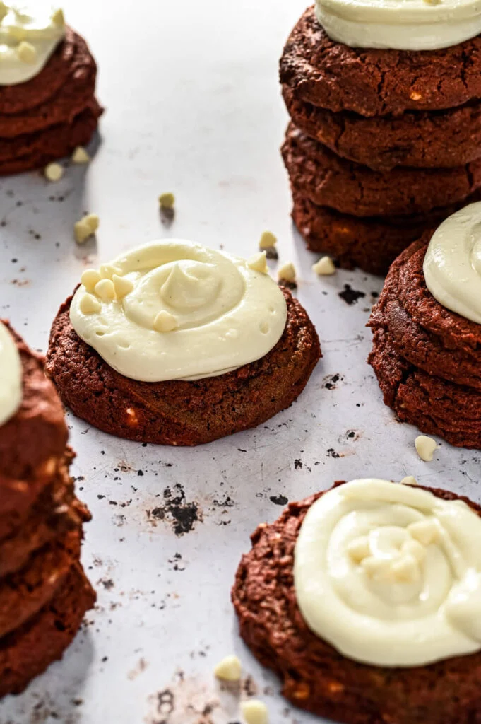 Red Velvet koeken (Fastfood Friday) 10 Red velvet cookies