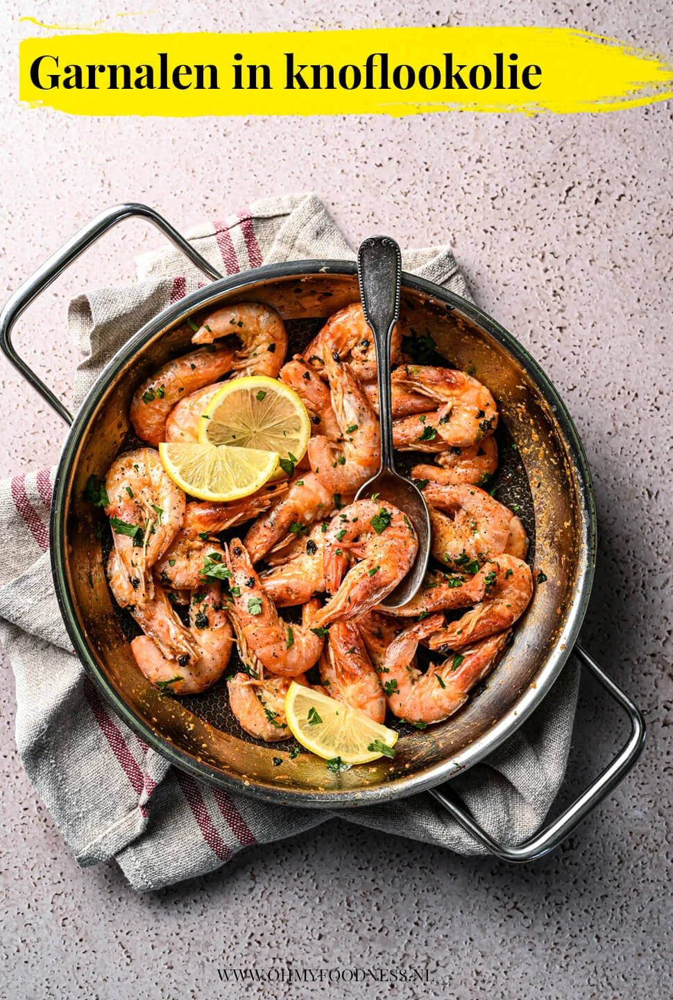 Garnalen in knoflookolie 4 garnalen met knoflook