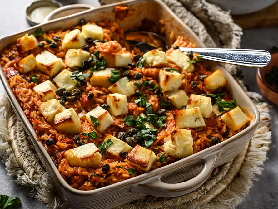 Orzo recept uit de oven met halloumi 4 orzo recept