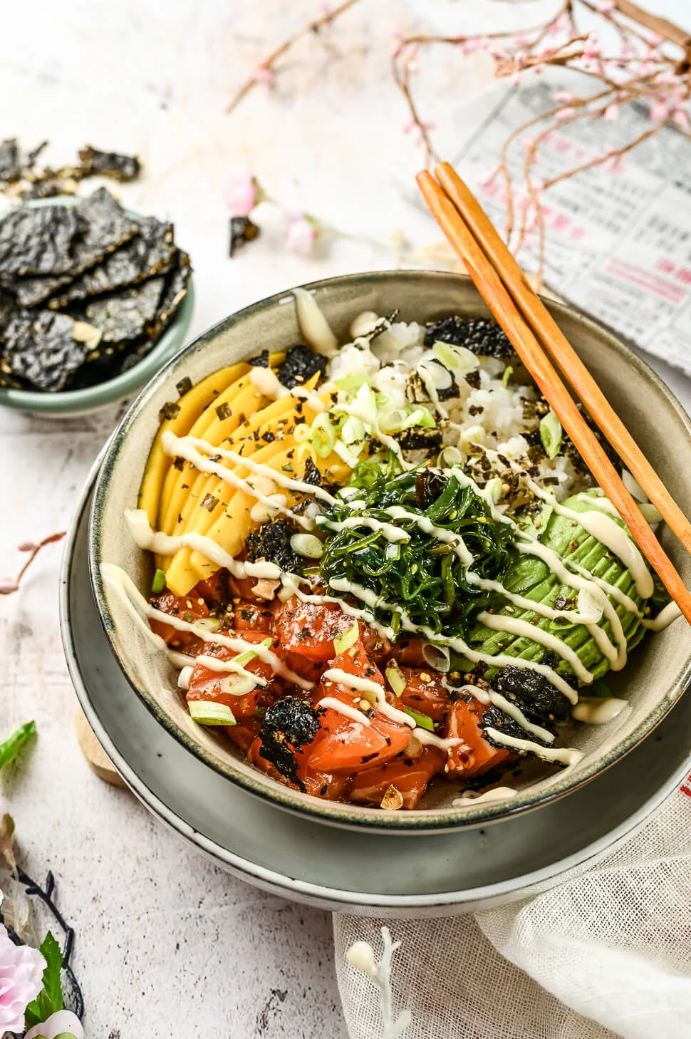 Pokebowl met pittige zalm 2 spicy zalm bowls