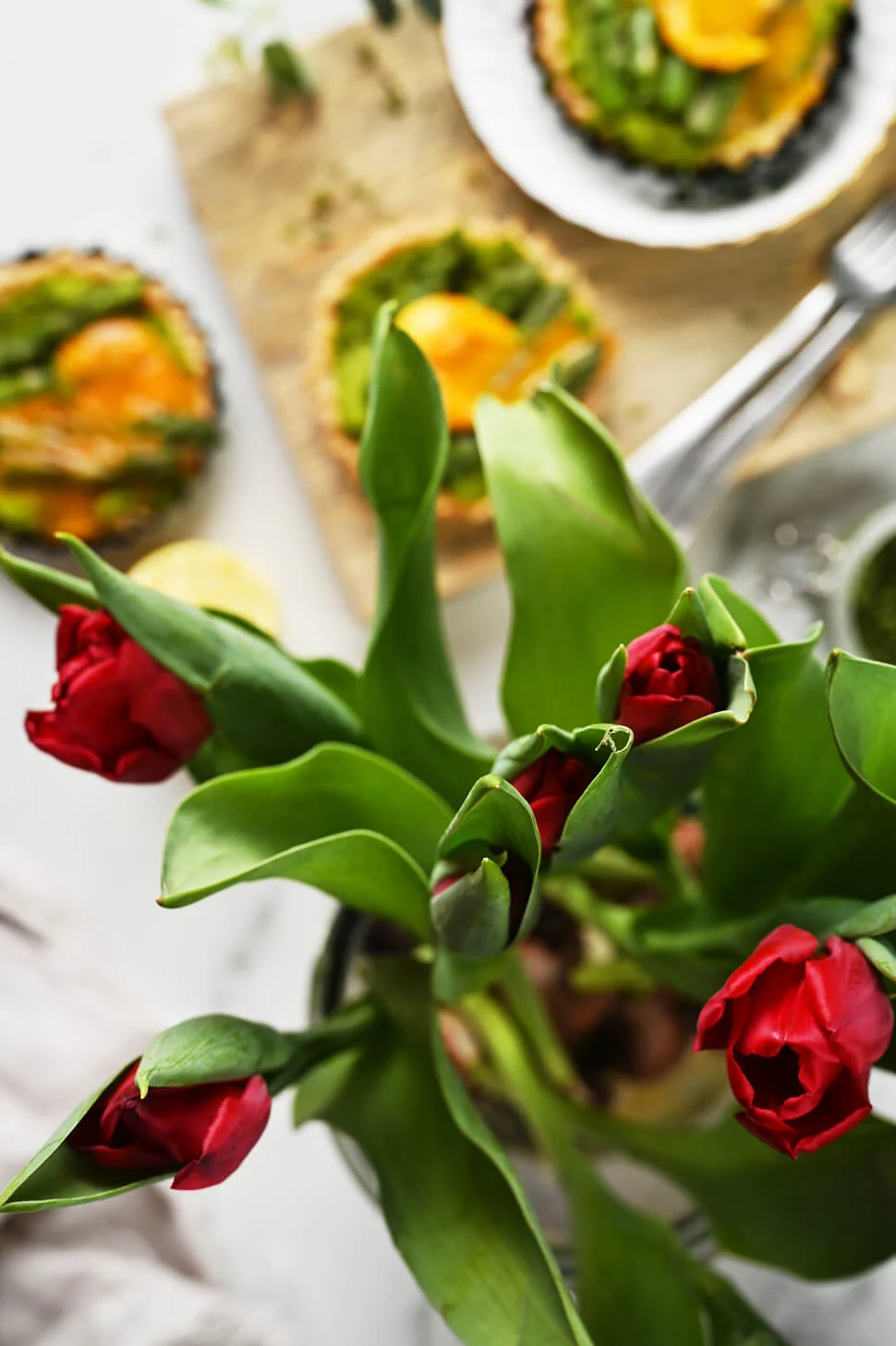 Hartige taartjes met groene asperges 5 groene aspergetaartjes