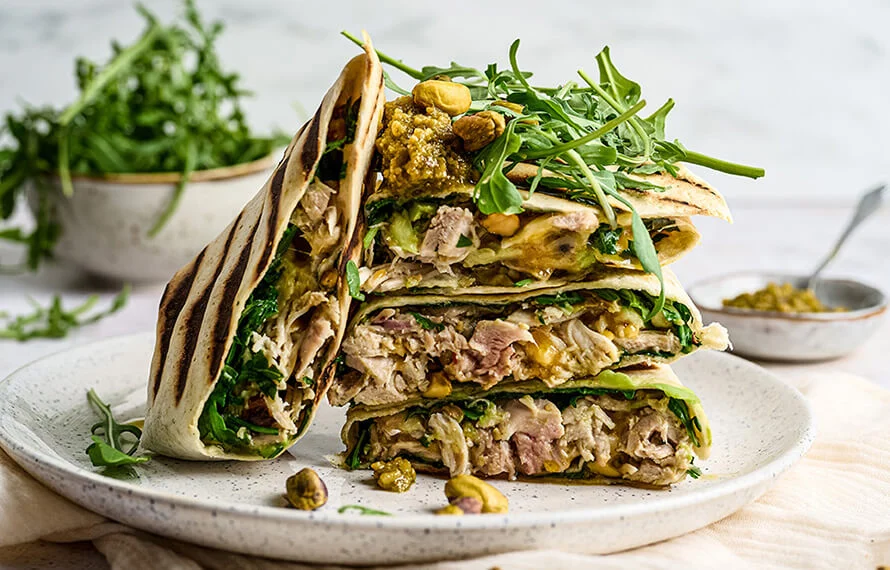 Gegrilde kip pesto wraps 4 kip pesto wraps
