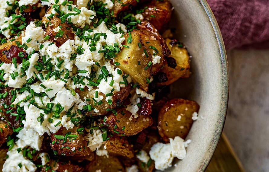 Krokante aardappels met feta & honing 6 aardappels recept
