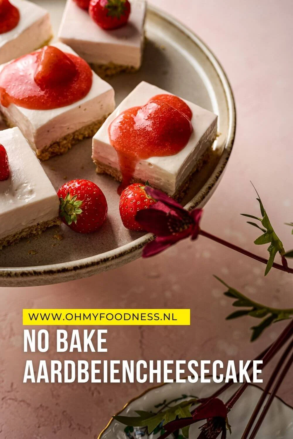 No bake cheesecake met aardbeien (Fastfood Friday) 5 aardbeiencheesecake