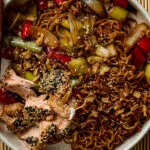 noedels met zalm