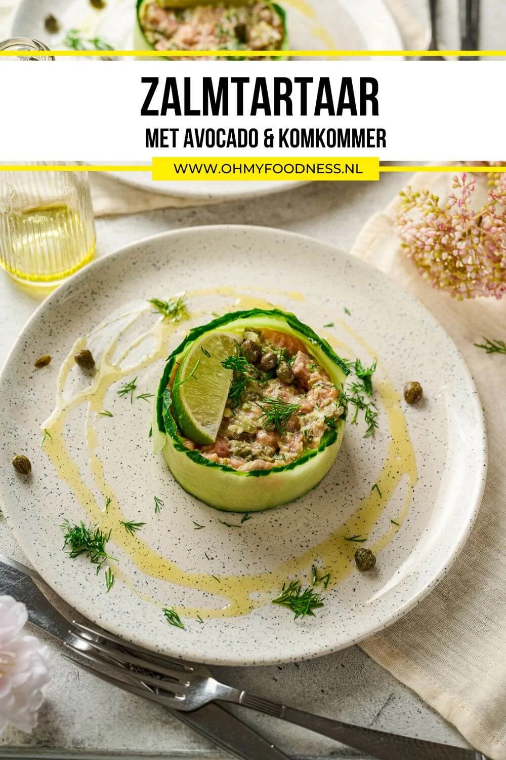 Zalmtartaar met avocado & komkommer 5 voorgerecht zalm avocado komkommer
