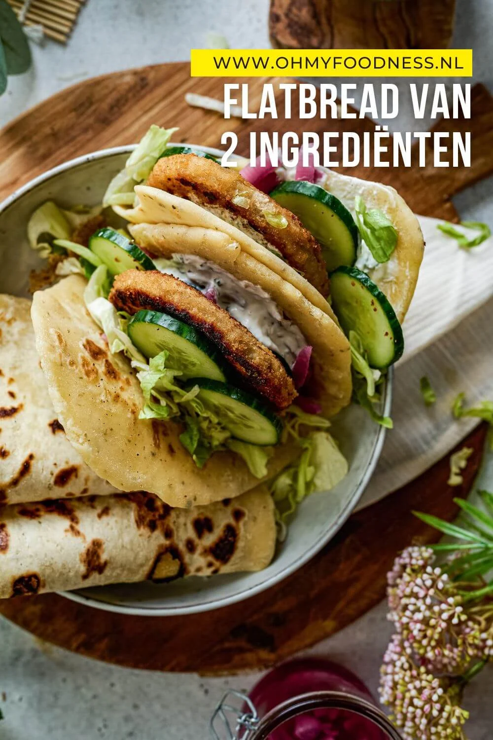 Flatbread maken van 2 ingrediënten 4 flatbread van yoghurt