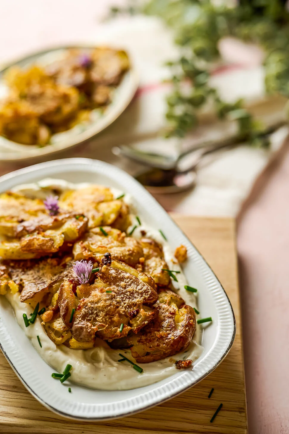 Smashed potatoes met mascarpone dip 4 smashed potatoes