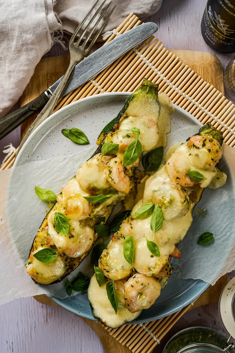 Gevulde courgette met knoflookgarnalen 3 gevulde courgette recept