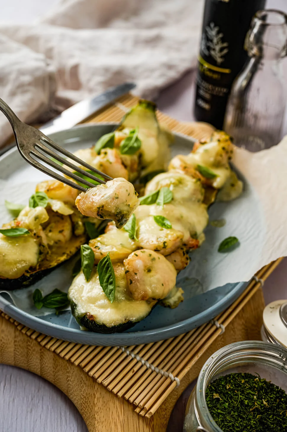 Gevulde courgette met knoflookgarnalen 4 gevulde courgette uit de oven