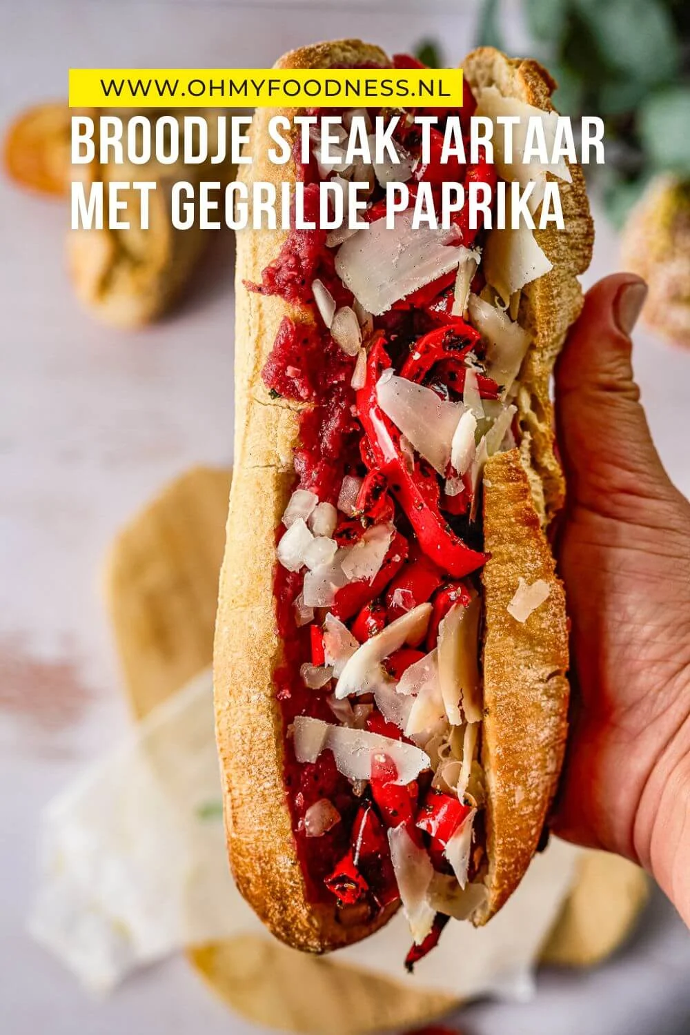 Broodje Steak Tartaar met gegrilde paprika (Fastfood Friday) 4 paprika grillen