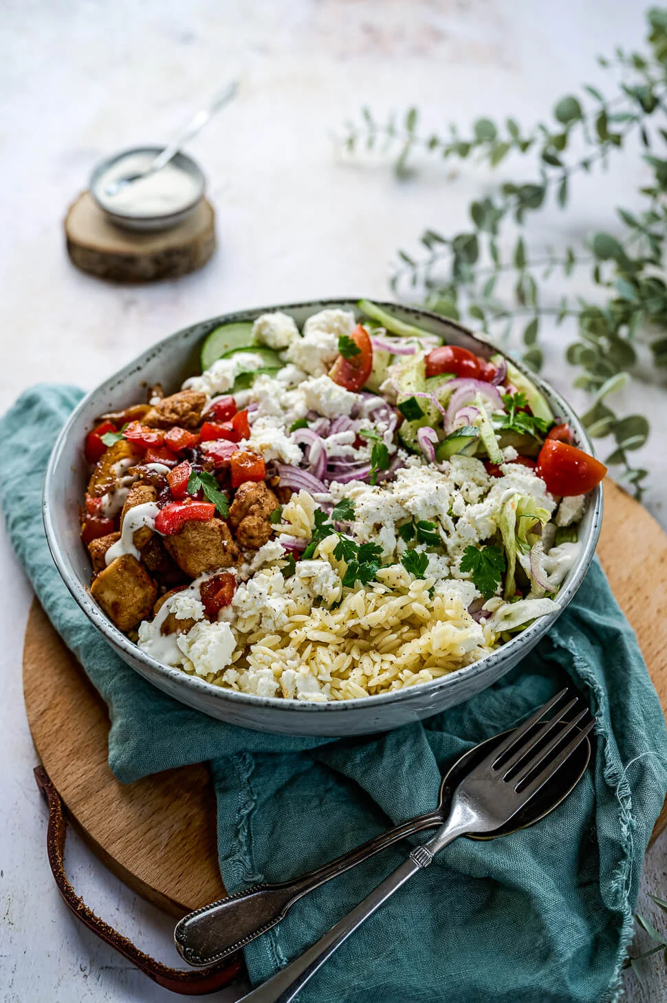 Orzo bowl met kipshoarma 6 shoarmakruiden