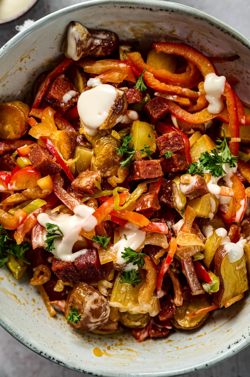 Aardappelsalade maken met chorizo 4 aardappelsalade mayonaise