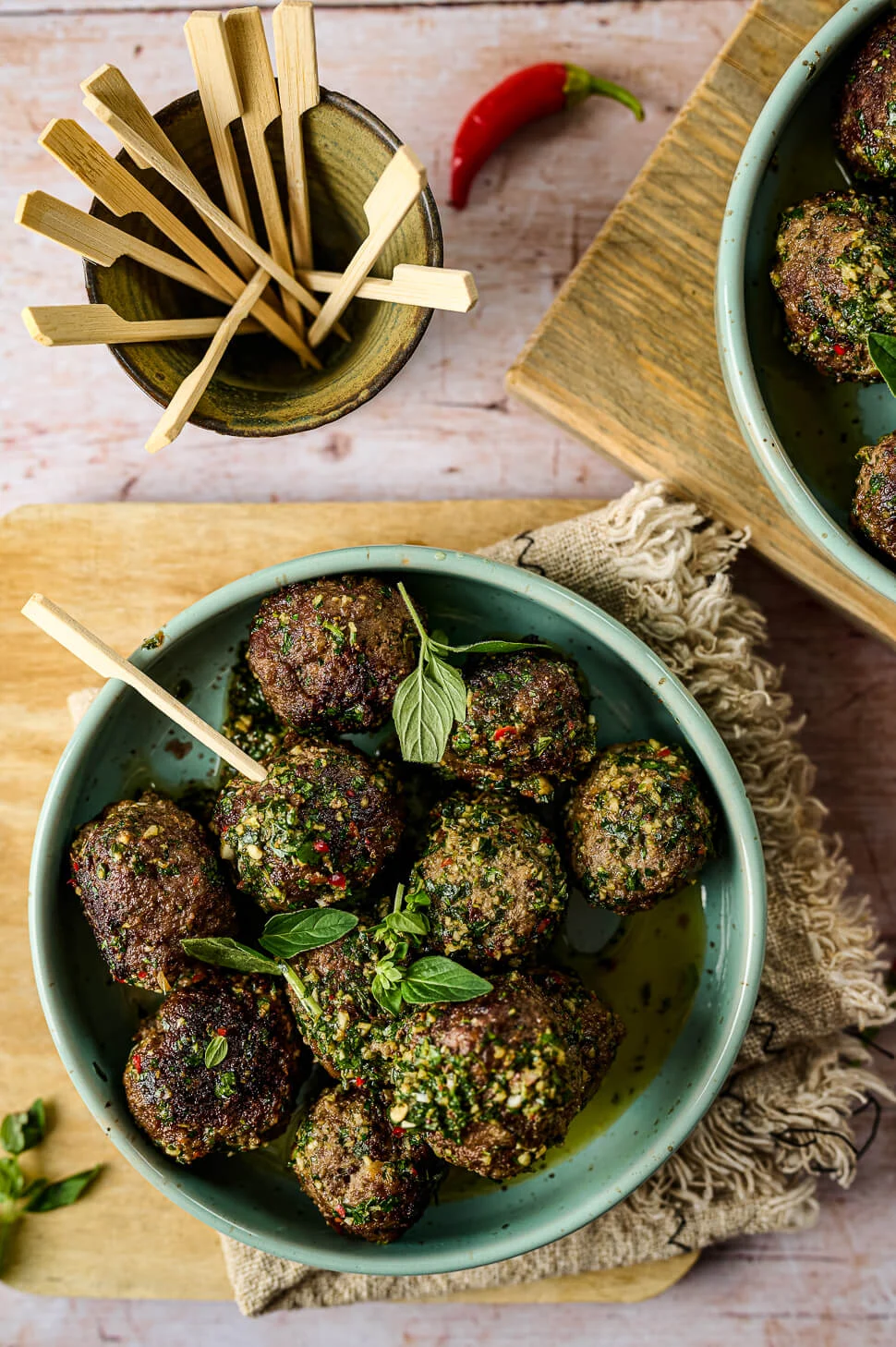 Gehaktballetjes maken met chimichurri 3 gehaktballetjes braden