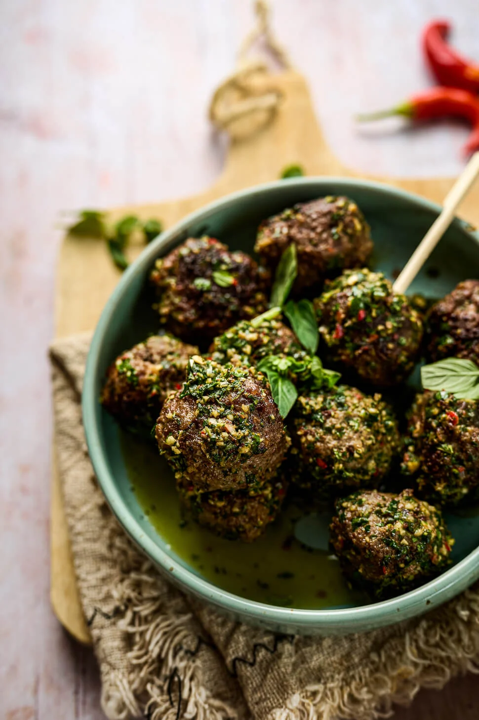 Gehaktballetjes maken met chimichurri 6 gehaktballetjes maken