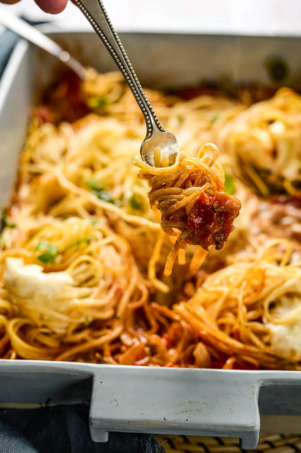 spaghetti alfredo uit de oven