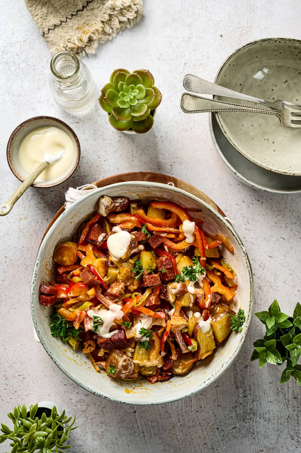 Aardappelsalade maken met chorizo 1 aardappelsalade recept