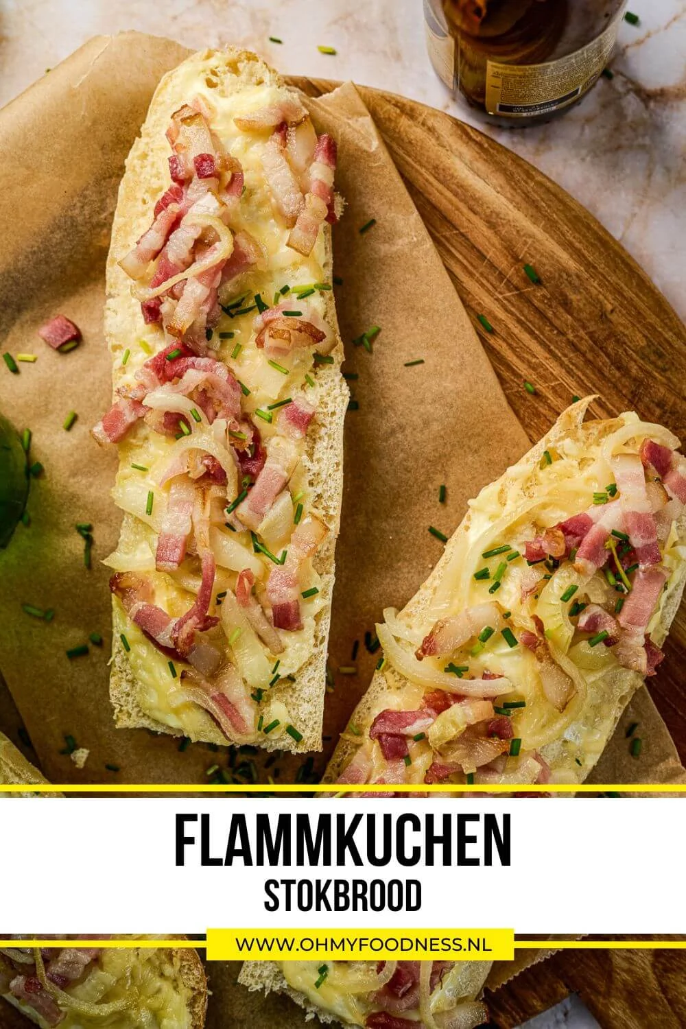 Flammkuchen recept op stokbrood (Fastfood Friday) 5 belegd stokbrood uit de oven