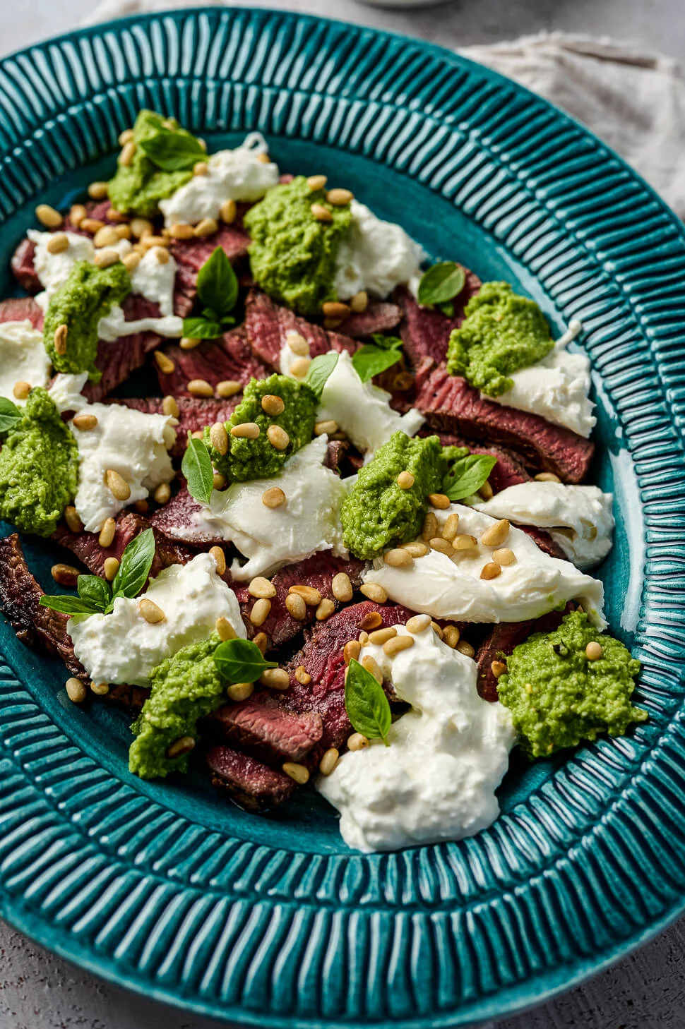 Biefstuk recept met pesto & burrata 4 biefstuk bakken