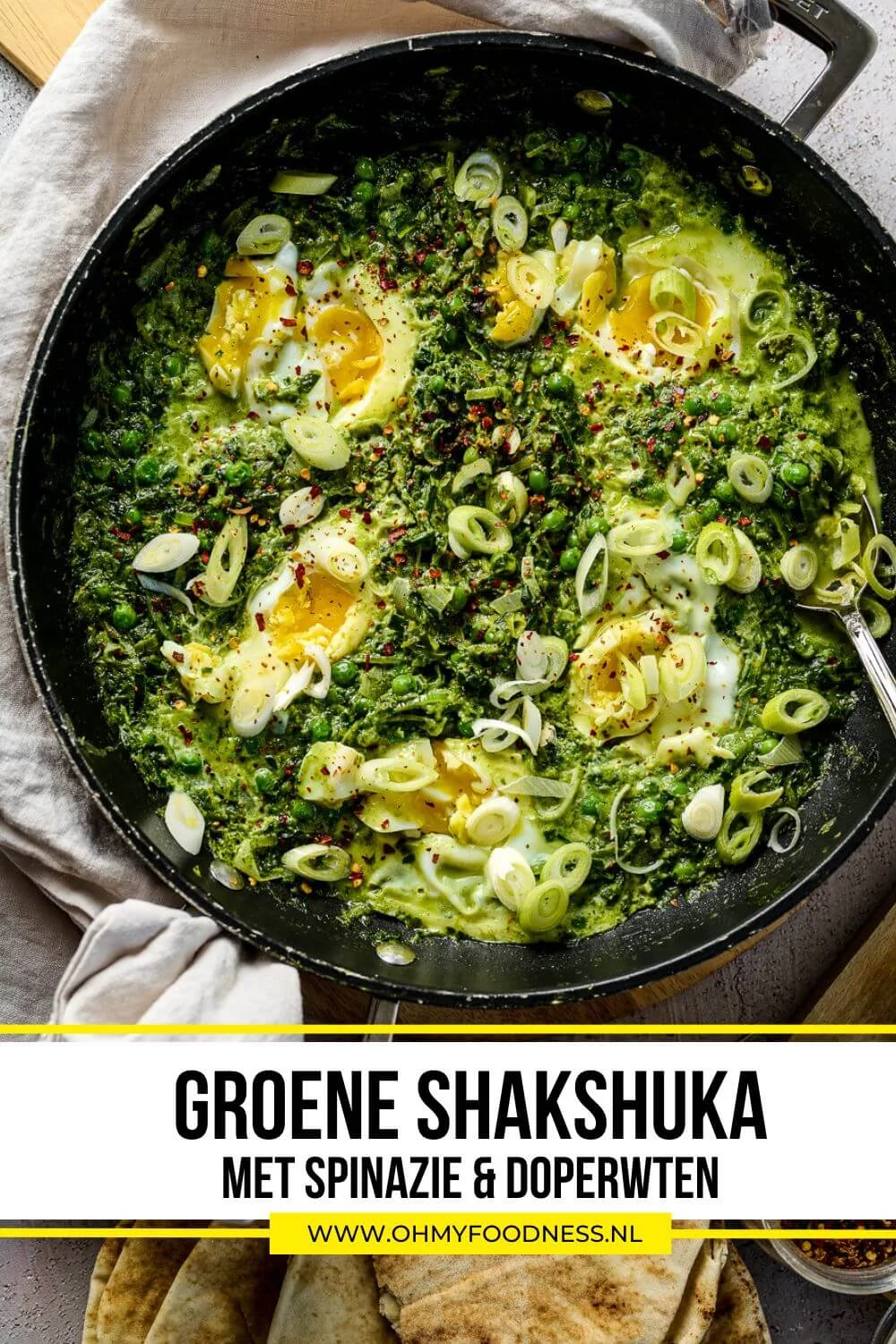 Groene shakshuka met spinazie en doperwten 6 groene shakshuka recept