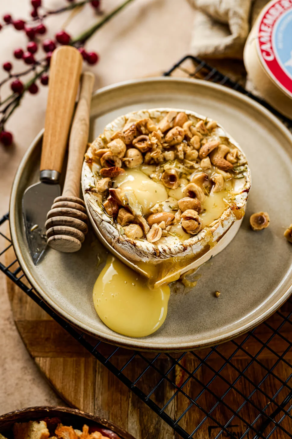 Camembert uit de oven met noten & honing 4 camembert zwanger