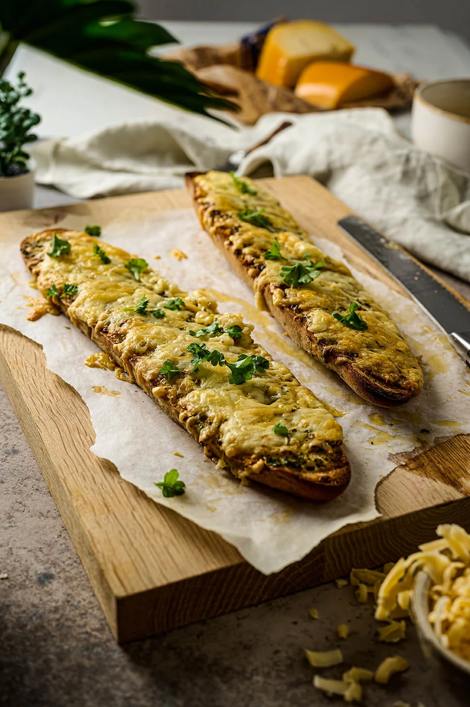 knoflookbrood uit de oven