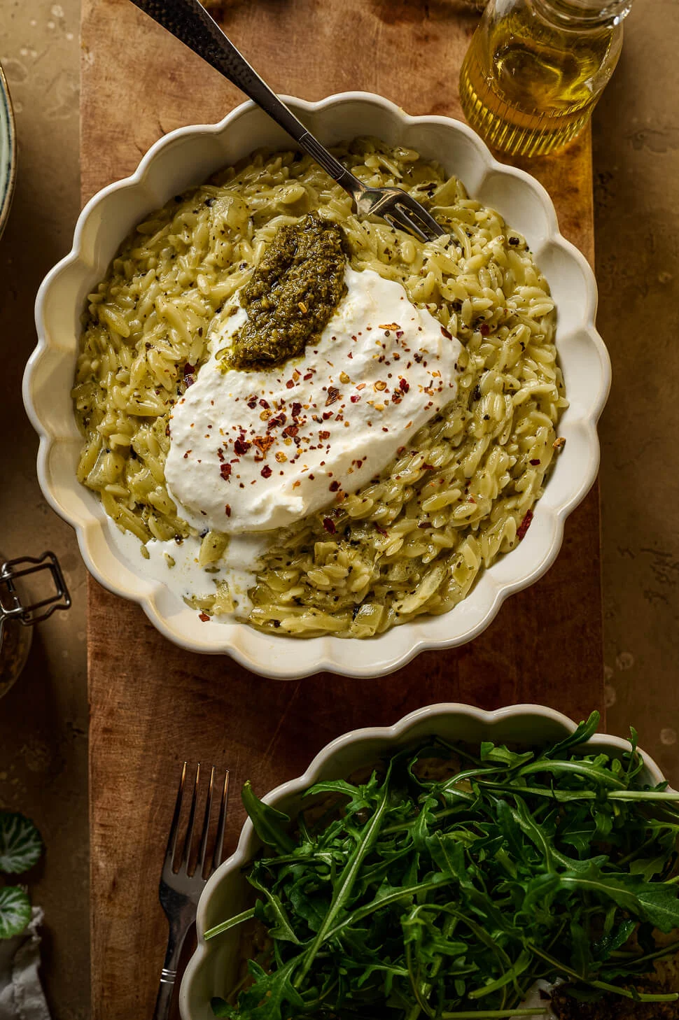 Romige Orzo met pesto & burrata 2 orzo met burrata