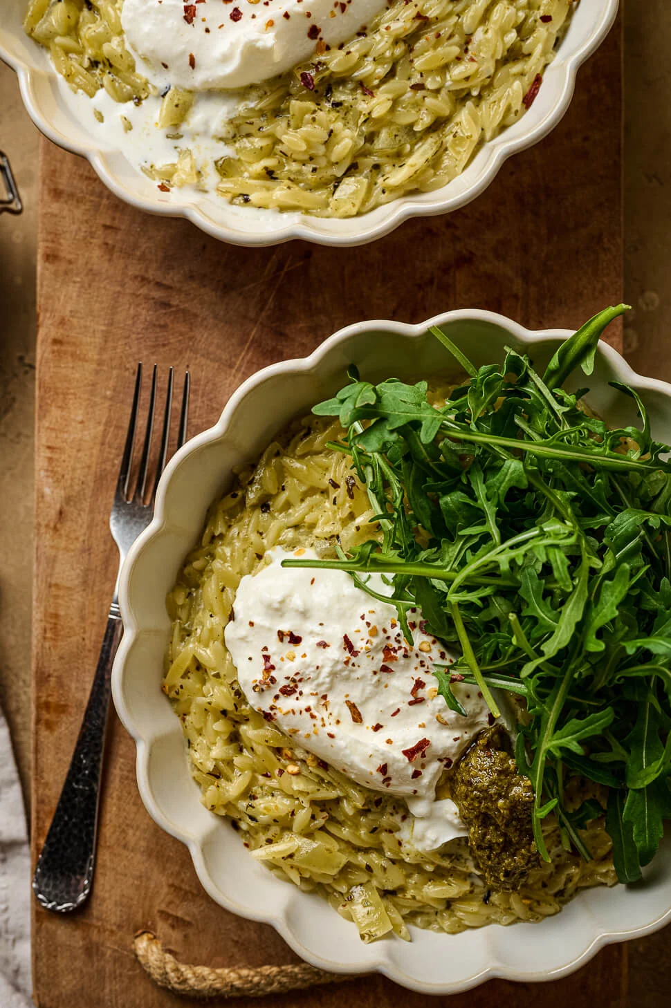Romige Orzo met pesto & burrata 3 orzo met pesto