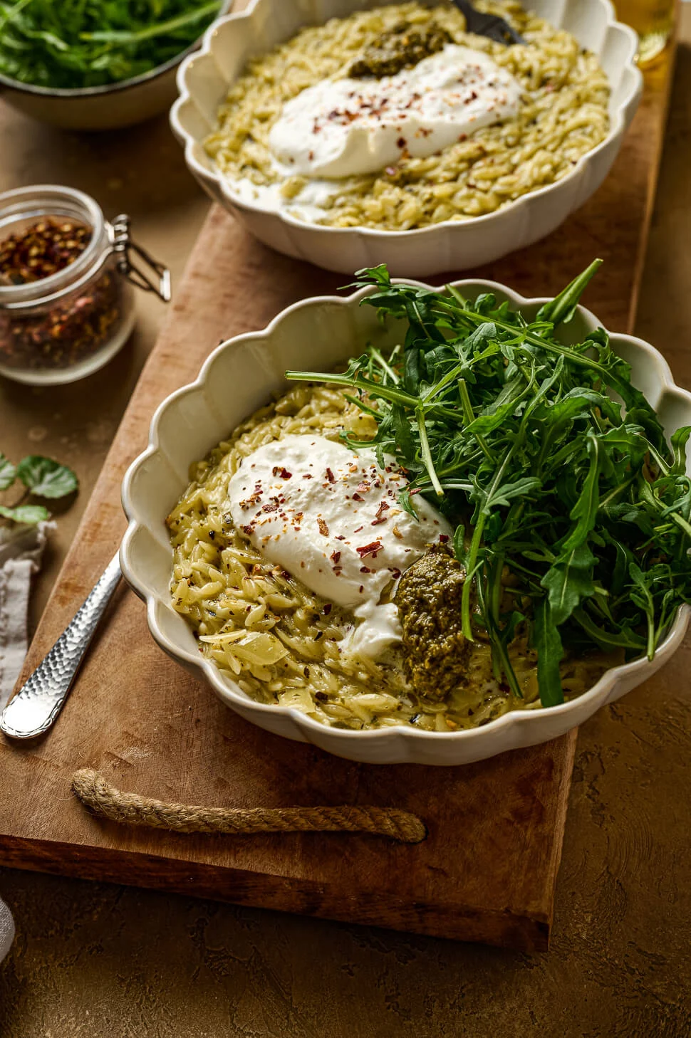 Romige Orzo met pesto & burrata 4 romige orzo