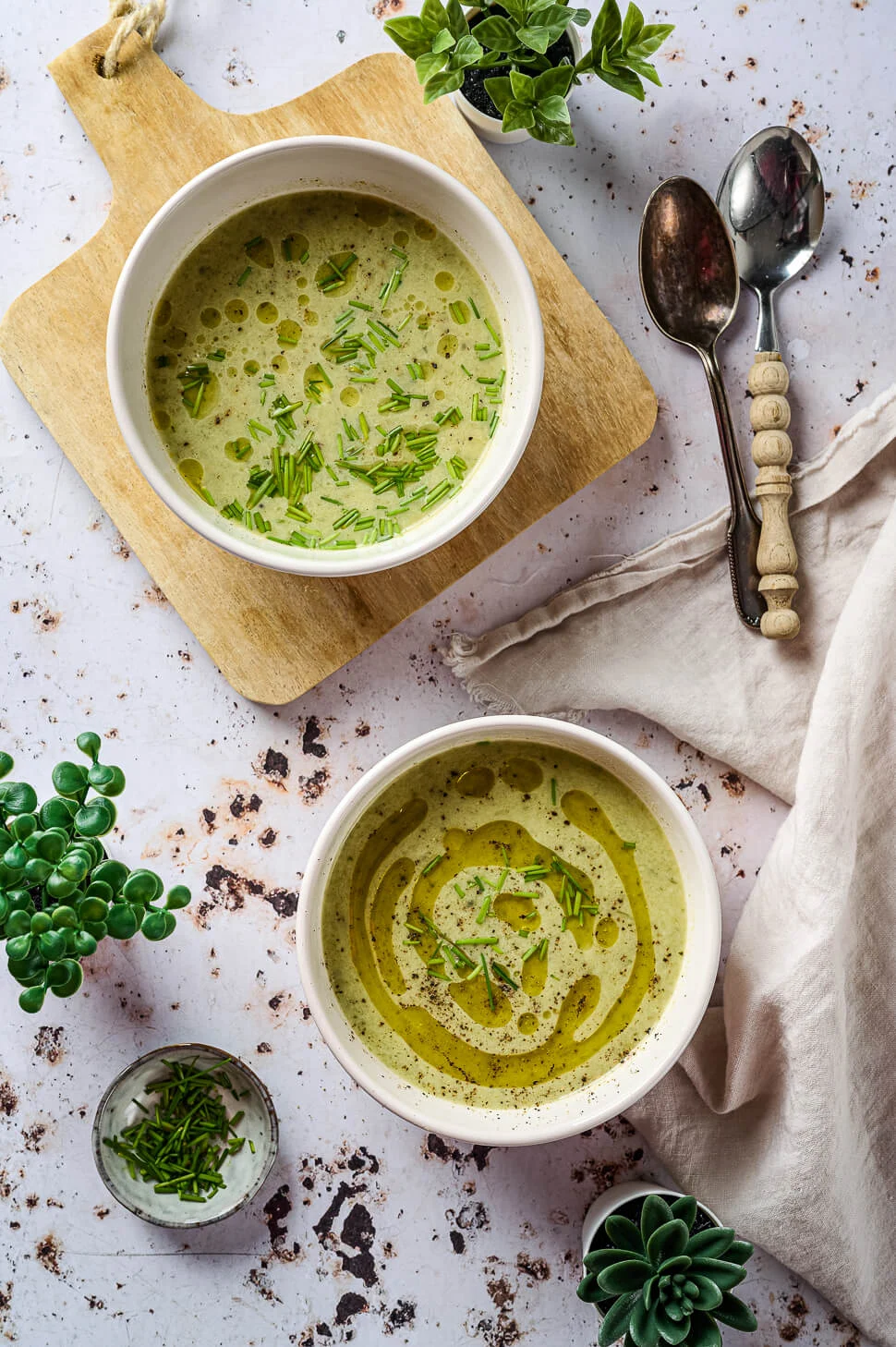 Prei courgettesoep 1 courgette soep met kruidenkaas
