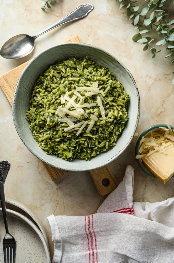 Orzo met spinazie & Parmezaan 3 Orzo spinazie