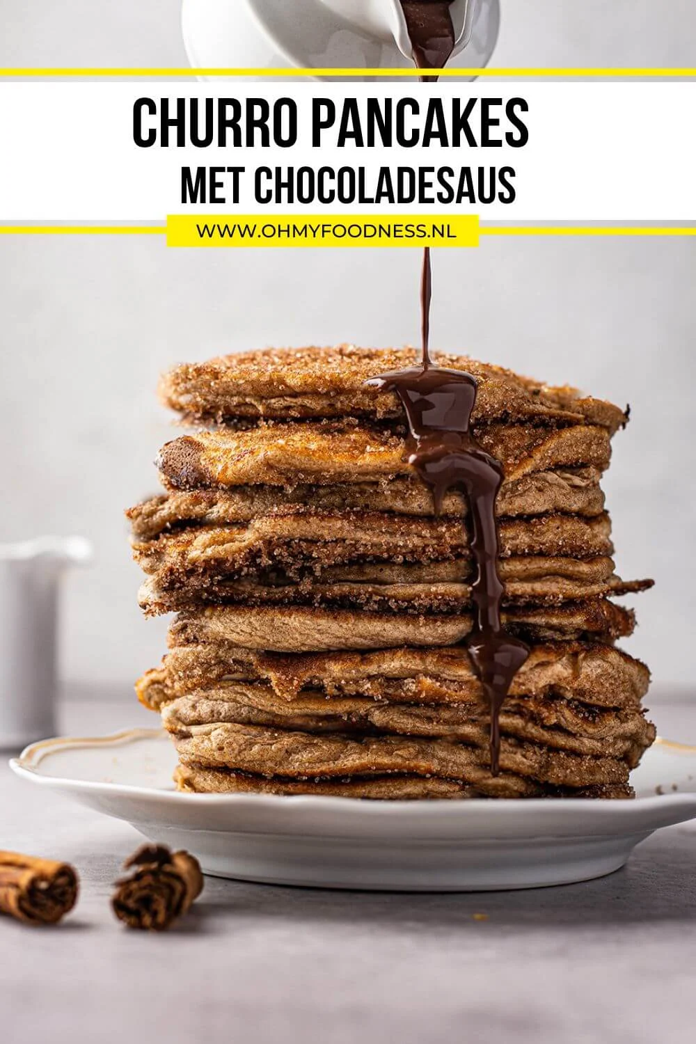 Churro pancakes 3 pannenkoeken met kaneel