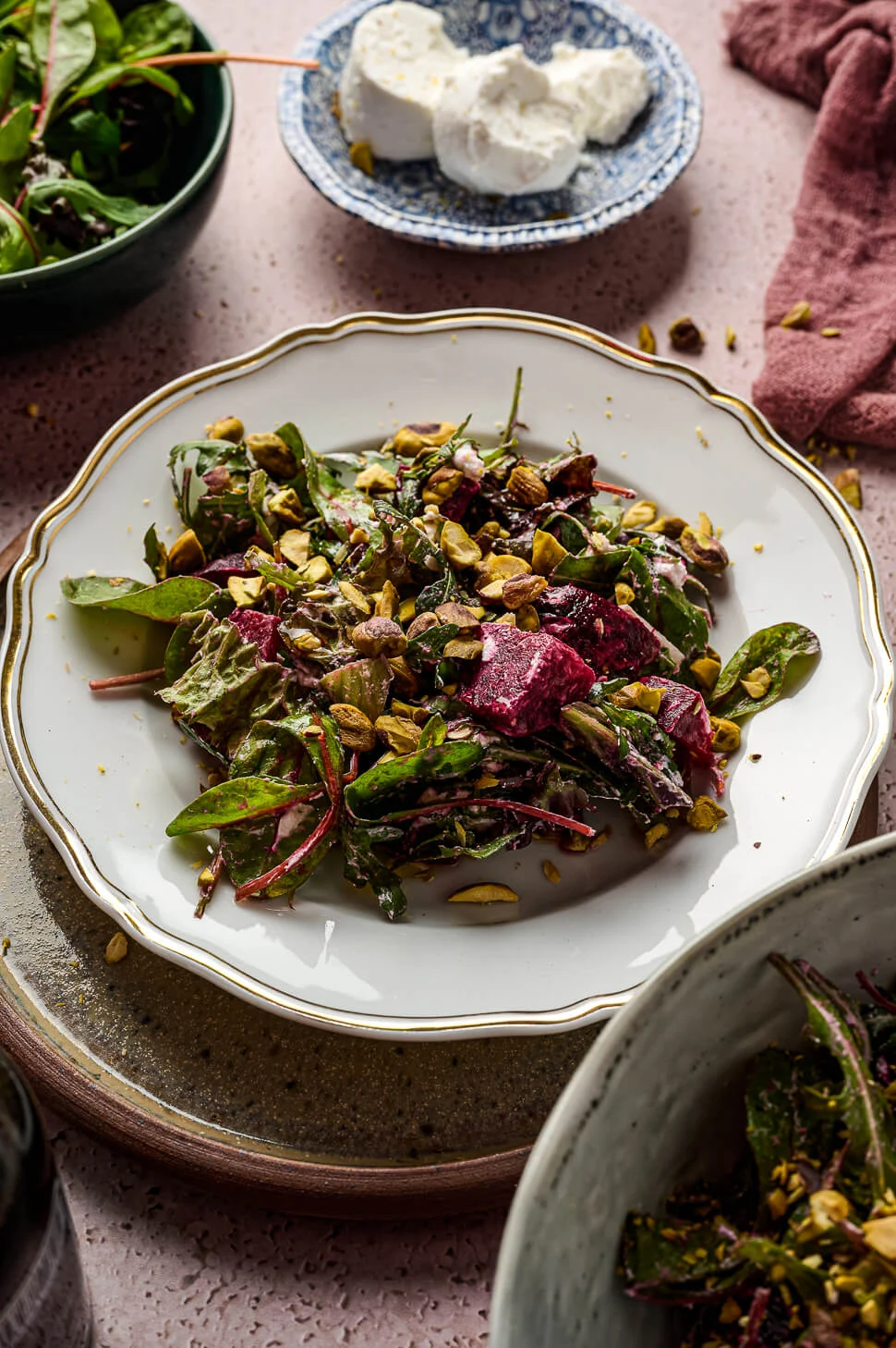 Salade rode biet met geitenkaas & pistache 3 rode bieten salade geitenkaas