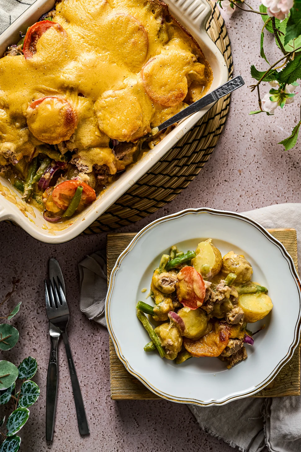 Ovenschotel met tonijn, aardappels en boontjes 6 tuna melt