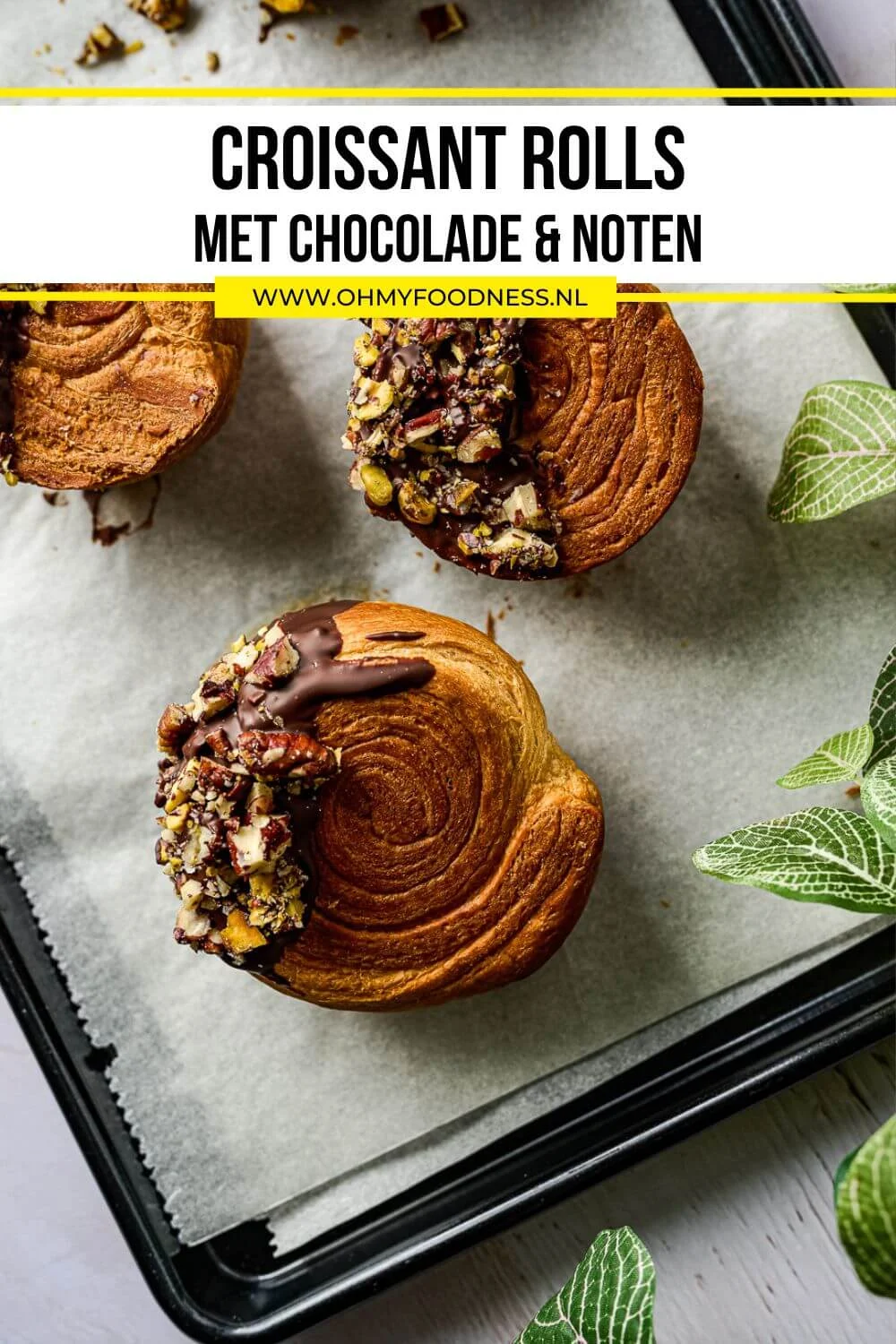 Croissant rolls met chocolade en nootjes 5 croissant rolls