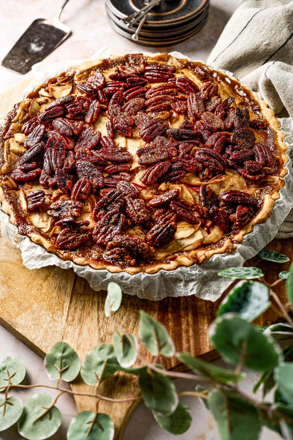 Pecannotentaart met appel 3 pecan pie appeltaart