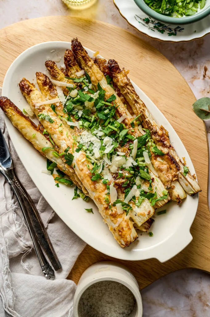 Asperges uit de oven met knoflook & Parmezaan 9 Gegrilde asperges