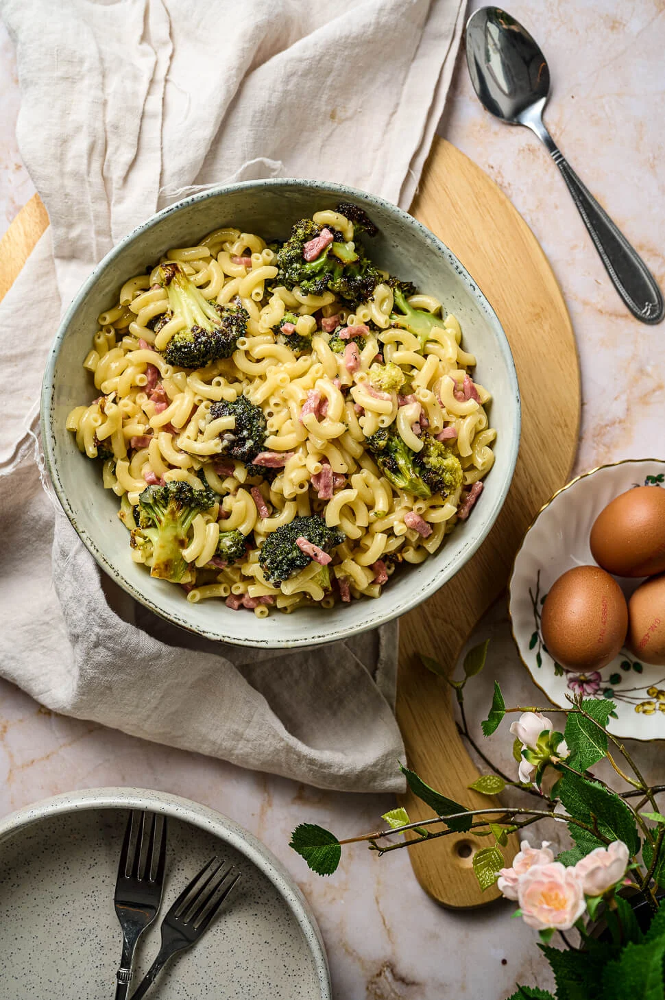 Macaroni Carbonara met broccoli 1 Macaroni carbonara broccoli