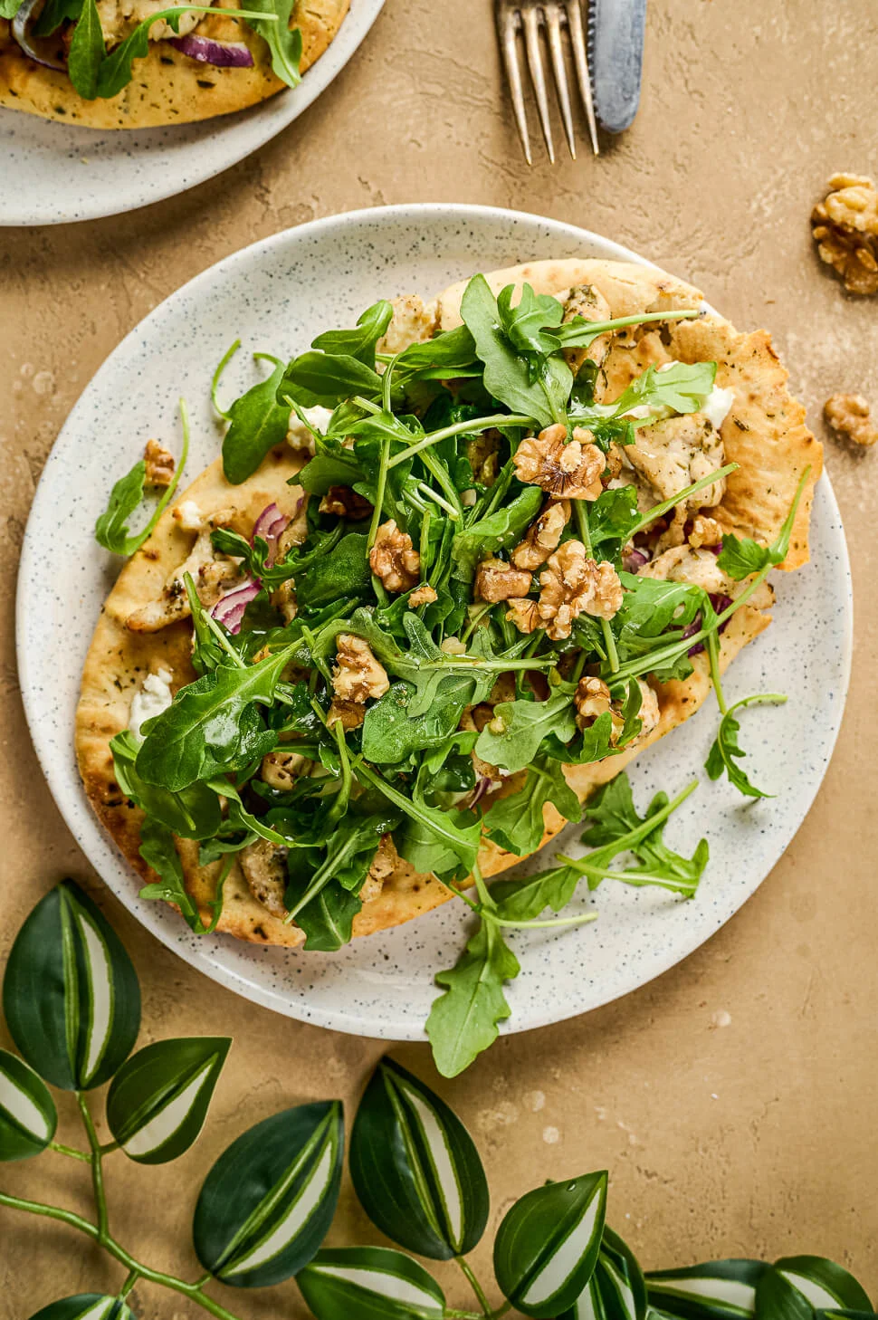Naanpizza geitenkaas met kip 4 naanbrood geitenkaas