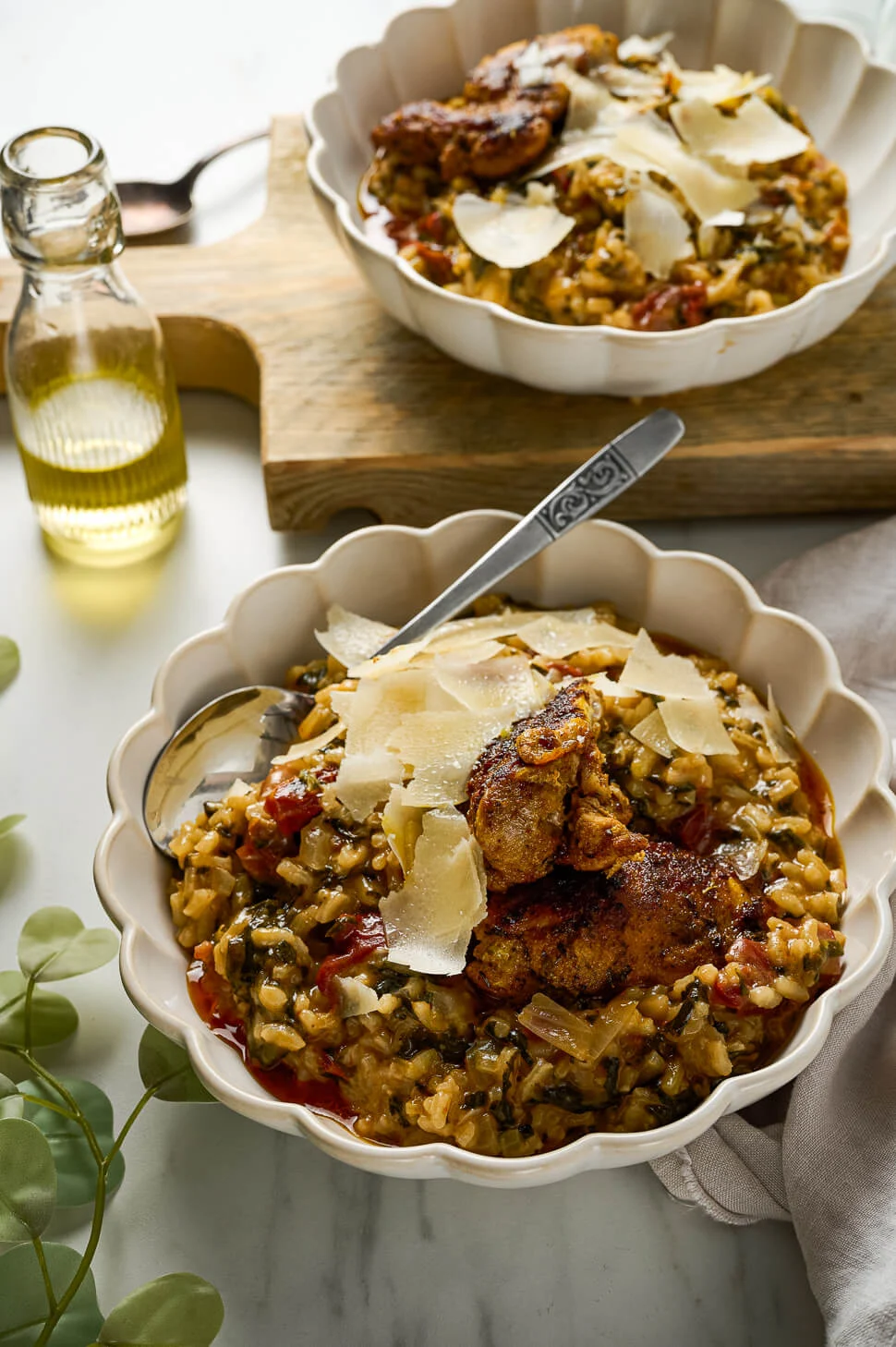 Risotto spinazie met zongedroogde tomaat & gekruide kip 2 risotto spinazie recept