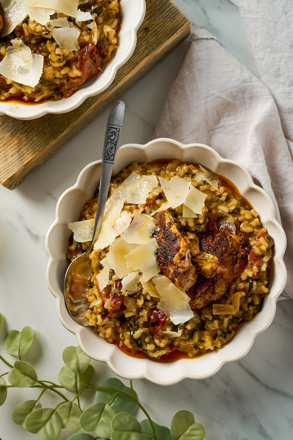 Risotto spinazie met zongedroogde tomaat & gekruide kip 5 risotto spinazie