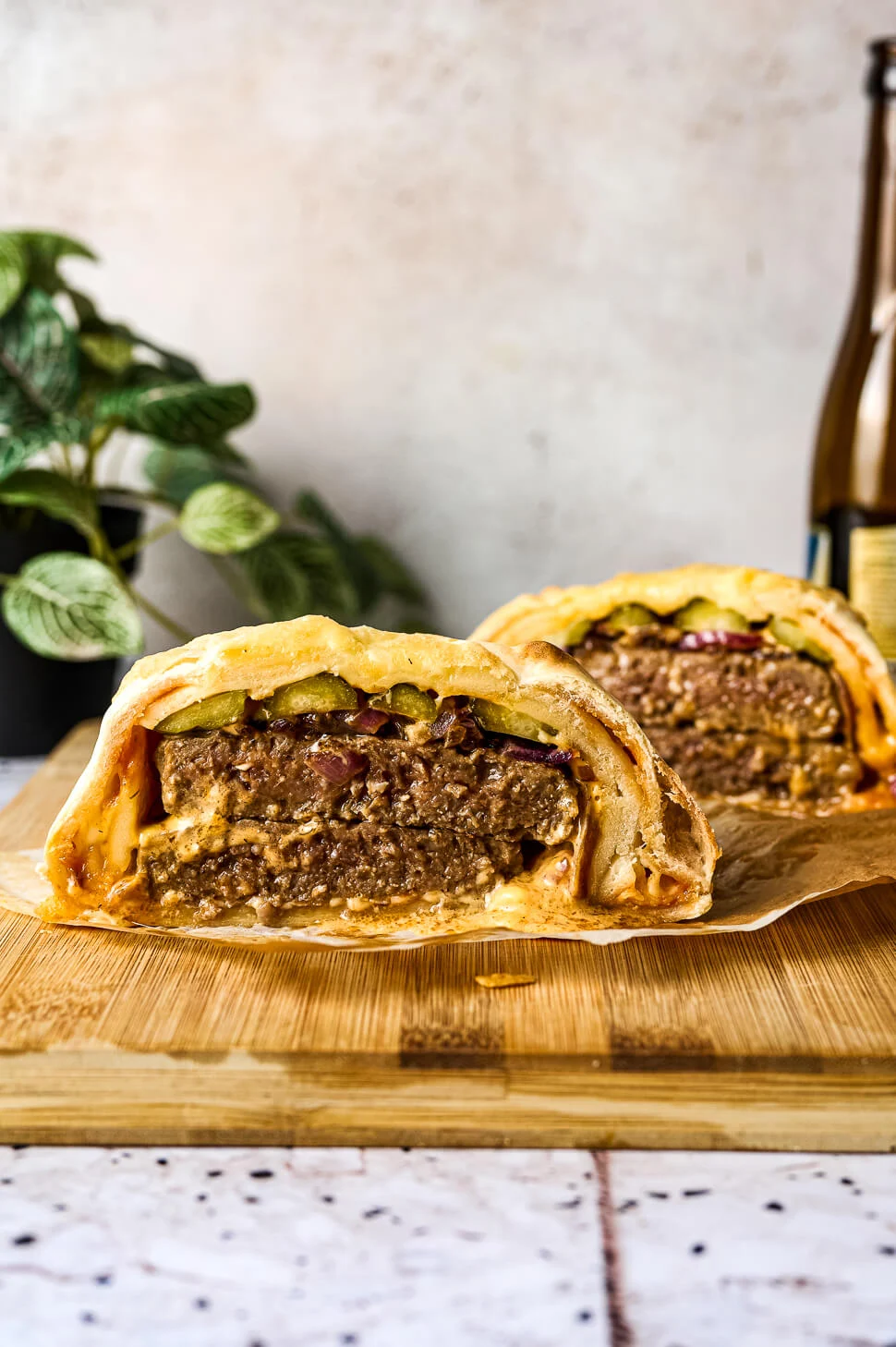 Cheeseburger pizza calzone 1 burger en pizza