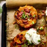 gegrilde aardappels cheddar bacon