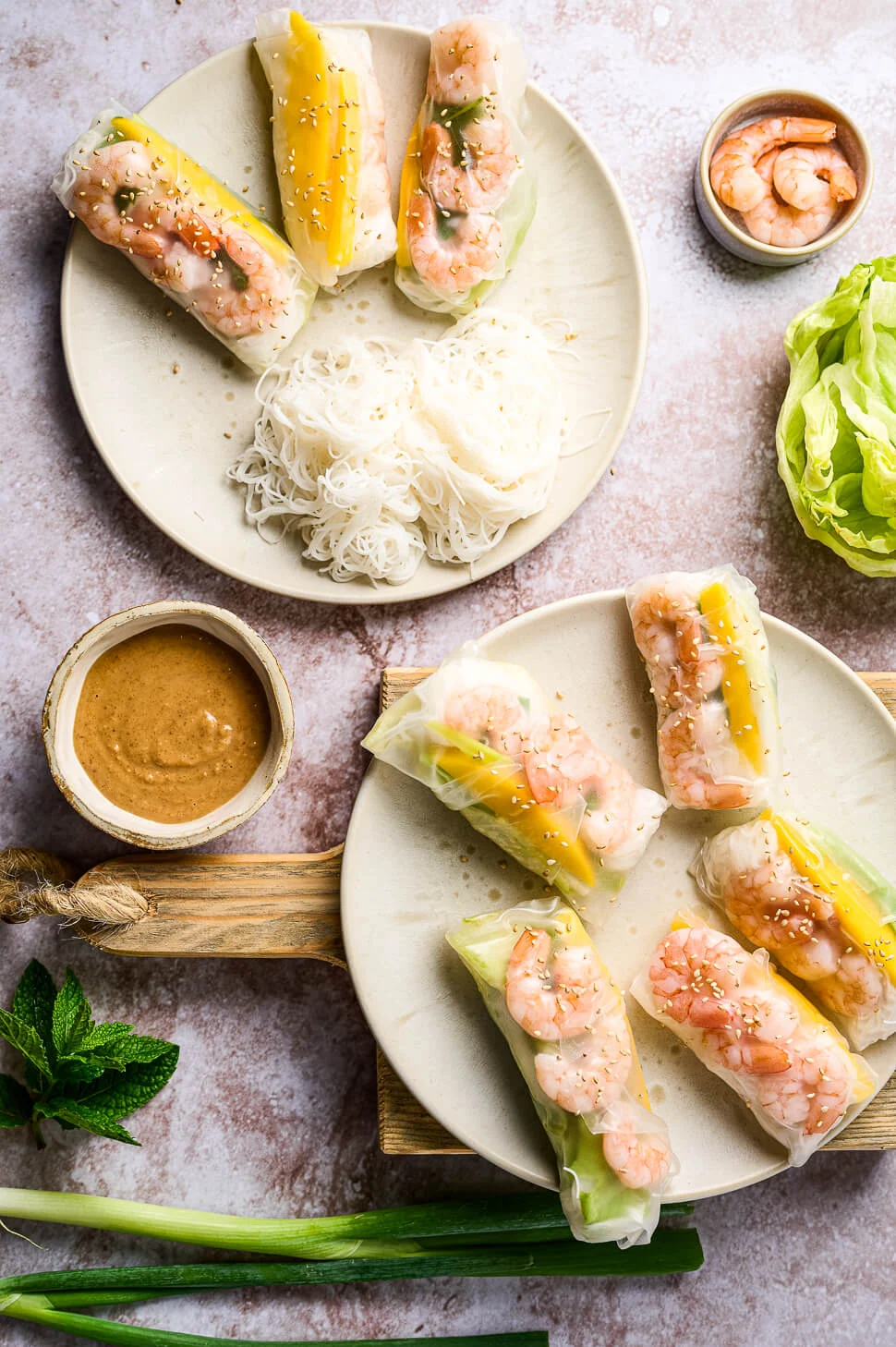 Loempia met garnalen & mango 1 summer rolls garnalen