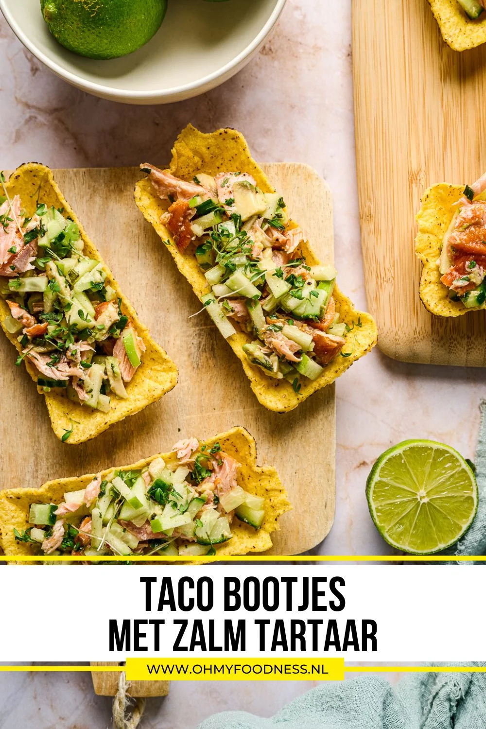 Taco bootjes met frisse zalmtartaar 5 tacobootjes