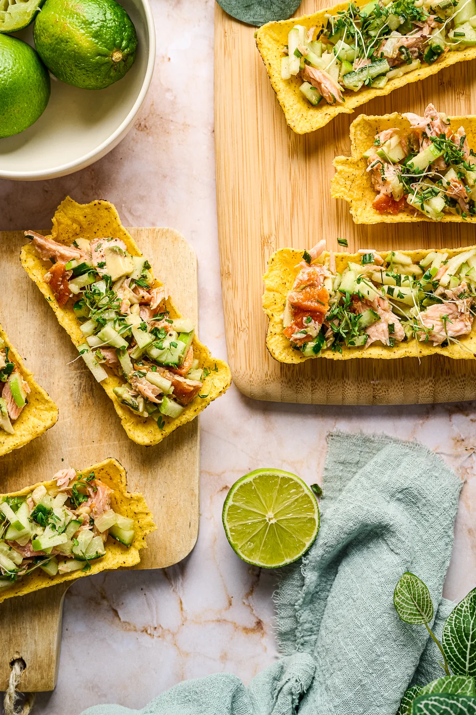 Taco bootjes met frisse zalmtartaar 4 zalmtartaar maken